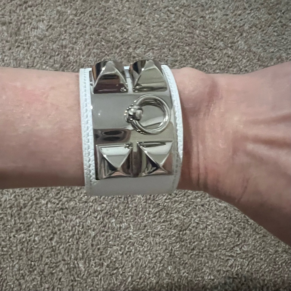 Authentic Hermes Collier De Chien White leather Bracelet! - Picture 3 of 3